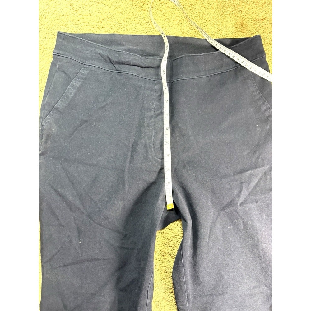 Spanx Polished Kick Flare Pants Women Large Navy Stretch Slash Pockets - Picture 8 of 10